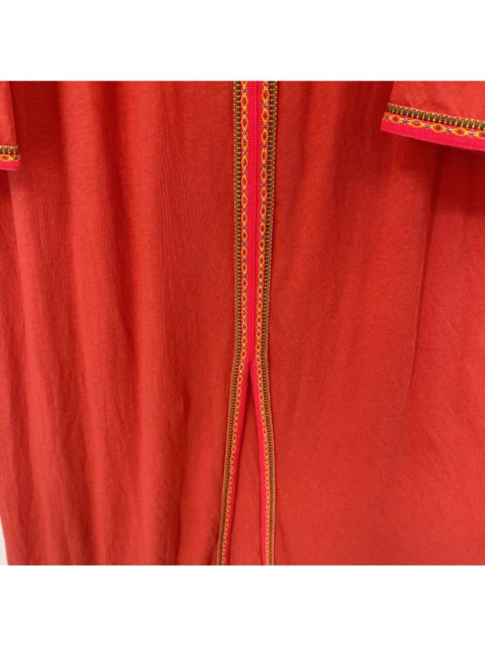 PITUSA Off The Shoulder Gypsy Maxi Dress In Orange One Size Pom Poms Boho Knit - Picture 15 of 16